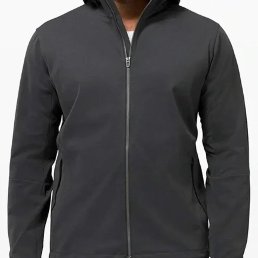 Lululemon Soft Shell Fleece Black Jacket Hooded Size Medium - Picture 1 of 4